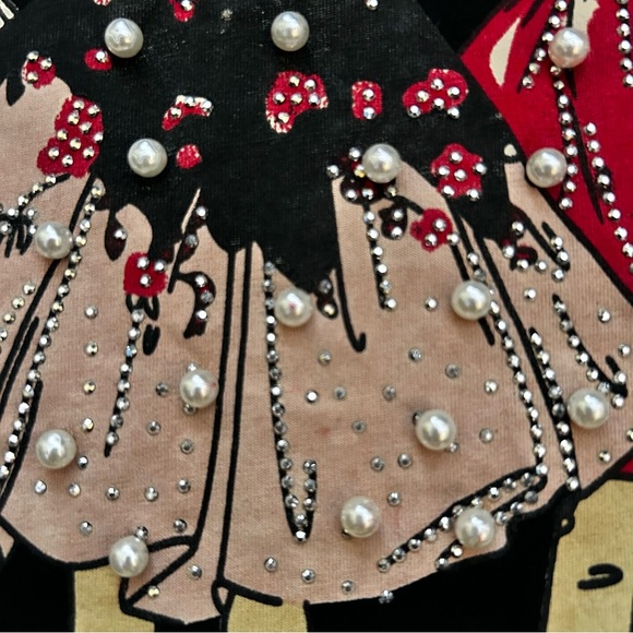 Sister Fashion Embellished Black Short Sleeve Crewneck Tee - Picture 7 of 10